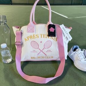 Wildfox 'Après Tennis Brunch Club' Terry Cloth Tote w/ Crossbody - NWT